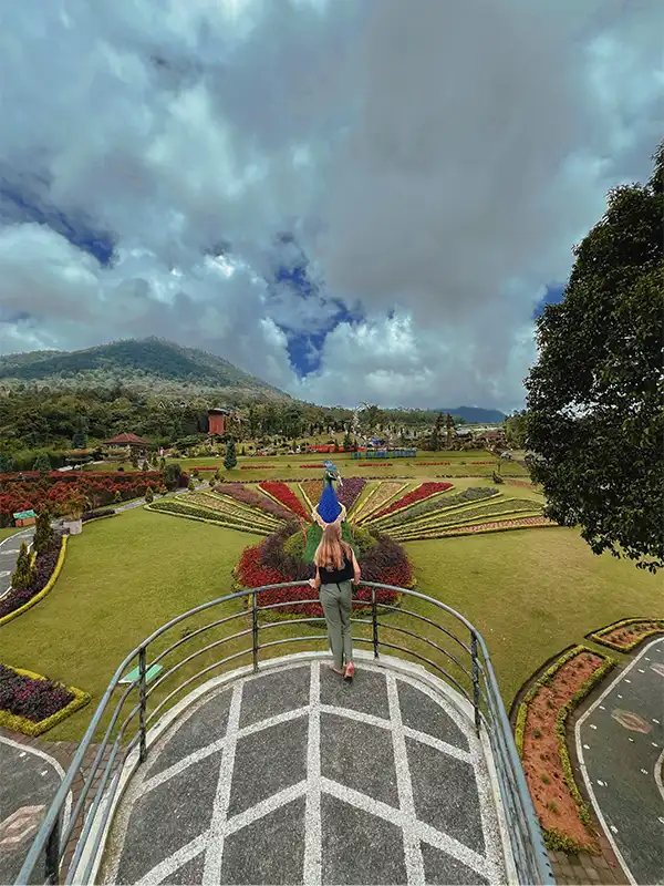 The Blooms Garden Bedugul Bali - colorful botanical garden in North Bali, scenic flower park with mountain backdrop, Instagram-worthy garden attraction, family-friendly destination in Bali, nature and garden tour, photo spots in Bali, things to do in Bedugul, private Bali countryside tour, fresh air and nature escape in Bali