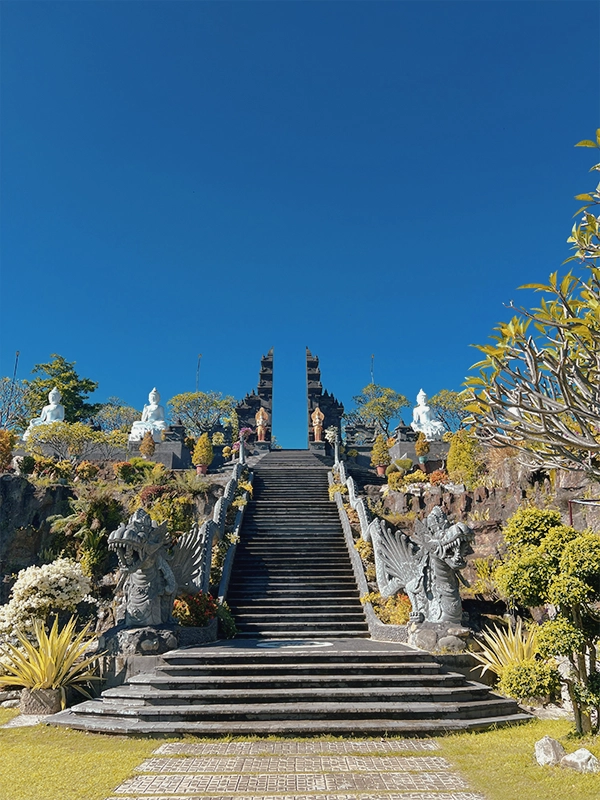 Brahmavihara-Arama Buddhist Monastery in North Bali - peaceful hillside retreat with traditional architecture and spiritual atmosphere, quiet meditation spot in Bali